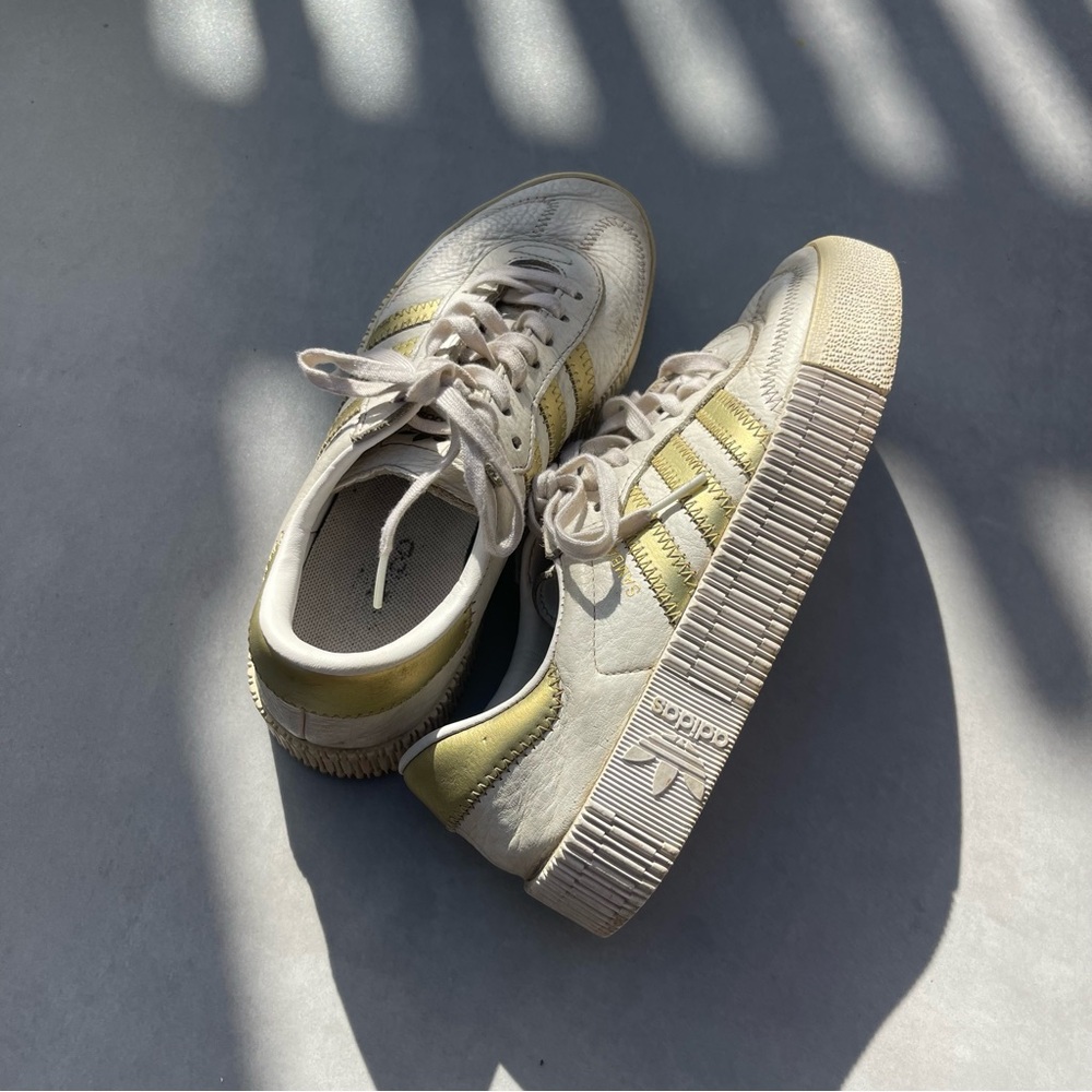 ADIDAS Sambarose Gold & White Leather